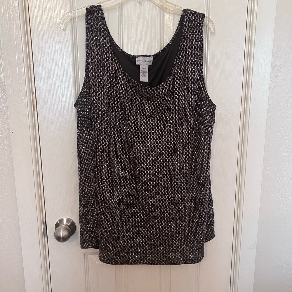Catherines Black and Gray Sleeveless Tank Top